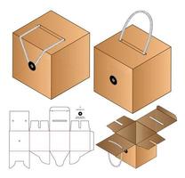 diseño de plantilla troquelada de embalaje de caja. Maqueta 3d vector