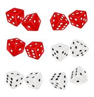 red and white dice on a white background vector