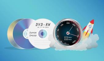 DVD Disk with speed meter vector