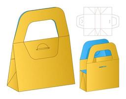 diseño de plantilla troquelada de embalaje de caja. Maqueta 3d vector