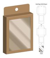 Box packaging die cut template design. 3d mock-up vector