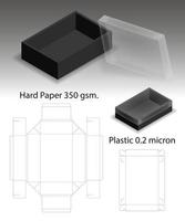 Box packaging die cut template design. 3d mock-up vector