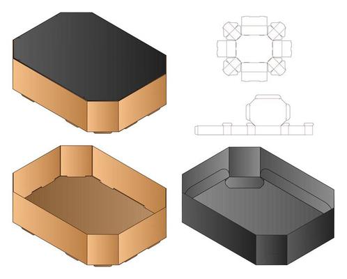 Box packaging die cut template design. 3d mock-up
