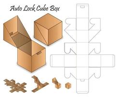 Box packaging die cut template design. 3d mock-up vector