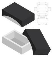 Box packaging die cut template design. 3d mock-up vector