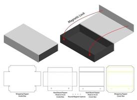 diseño de plantilla troquelada de embalaje de caja. Maqueta 3d vector