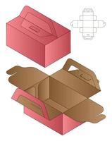 diseño de plantilla troquelada de embalaje de caja. Maqueta 3d vector