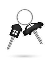 real steel house home and car key vector