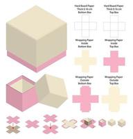 diseño de plantilla troquelada de embalaje de caja. Maqueta 3d vector