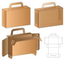 Box packaging die cut template design. 3d mock-up vector