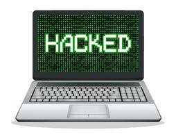 hacked laptop computer vector