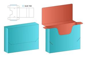 diseño de plantilla troquelada de embalaje de caja. Maqueta 3d vector