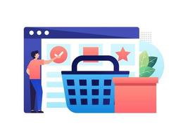 Online Shopping via Website vector