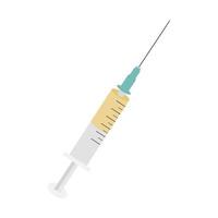 A syringe for injection with a vaccine on a white background. Vector illustration