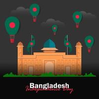 vector del día de la independencia con banderas de bangladesh.