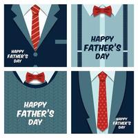 feliz día del padre conjunto de tarjetas de felicitación masculinas vector