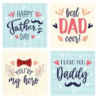 Father's Day Card Set Floral vector