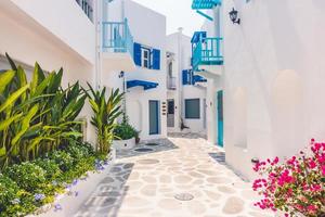 Traditional buildings on Santorini, Greece photo