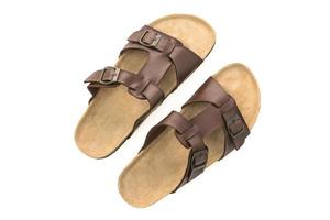 Men leather sandal and flip flop shoes photo