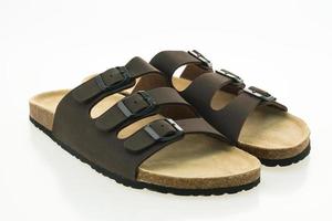 Men leather sandal and flip flop shoes photo