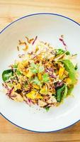 Grilled chicken with vegetable salad photo
