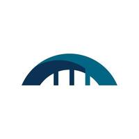 icono de vector de plantilla de diseño de logotipo de edificio de puente