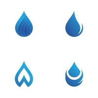 Diseño de ilustración de vector de plantilla de logotipo de gota de agua azul