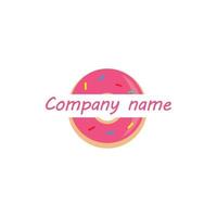 Vector donut logo template. Sweet Tasty Donut . dessert sign  illustration. for cafe  restaurant  stall. Grab and go concept.