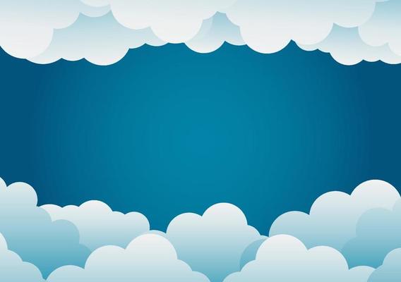 paper art style cloud background blue .vector illustration