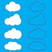 icono de arte de línea de nubes colección de ilustraciones planas de cielo para web. ilustración vectorial vector