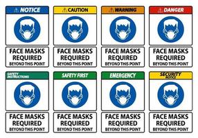 Face Masks Required Beyond This Point Sign Isolate On White Background vector