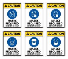 Caution Symbol Masks Required Beyond This Point Sign vector