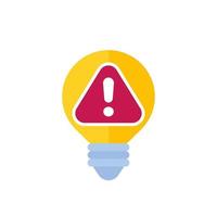 light bulb and warning alert icon vector