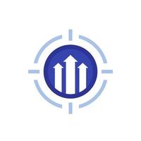 focus on growth icon, vector