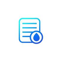 water utility bill, payment icon vector