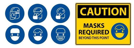 Caution Symbol Masks Required Beyond This Point Sign vector