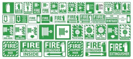 Set label Fire extinguisher Sign on white background vector