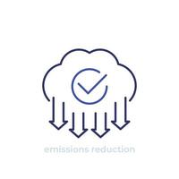 emissions reduction line icon, vector