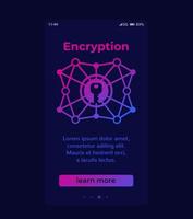 Encryption and data protection, mobile banner, vector