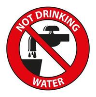 No beber agua símbolo signo aislado sobre fondo blanco. vector