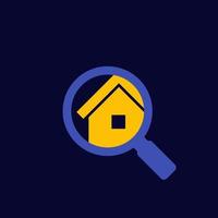 house or apartment search icon, vector