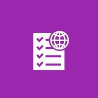 checklist with globe vector icon
