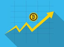 Business Bitcoin concept growth chart on graph background.vector Illustrator vector