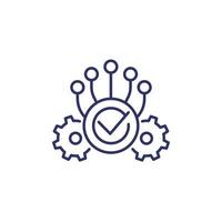 Execution line icon with gears vector