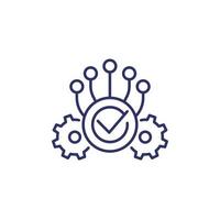 Execution line icon with gears vector