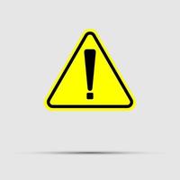 Exclamation mark symbol,Yellow Warning Dangerous icon on white background, vector