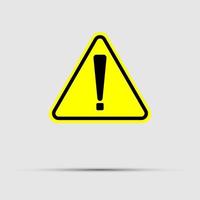 Exclamation mark symbol,Yellow Warning Dangerous icon on white background, vector