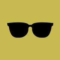 Gafas de sol icono negro sobre fondo amarillo ilustración vectorial. vector