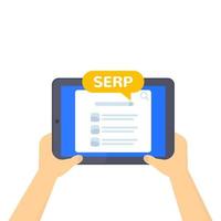 concepto de optimización de serp y seo, vector