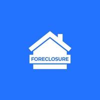 foreclosure icon with house, vector